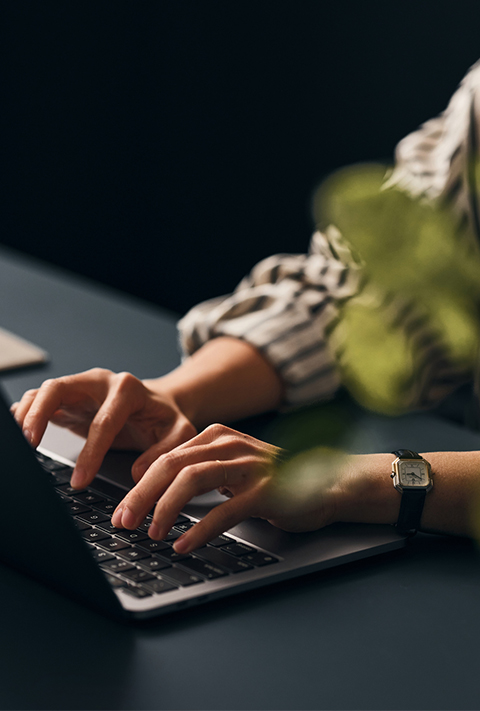 person on a computer